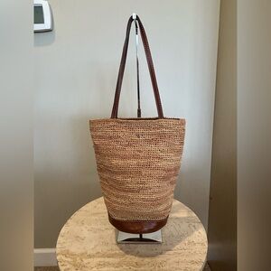 Helen Kaminski Brown and Woven and Leather Tote Bag Shoulder Black